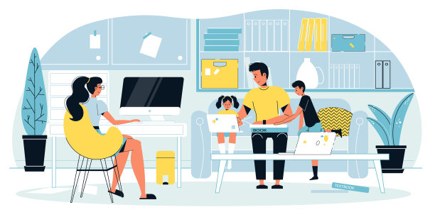 母亲自由职业者从事在线工作在家图片下载