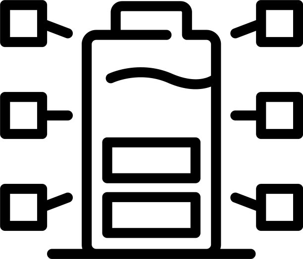 生态电池图标轮廓风格图片下载