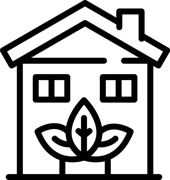 生态房子图标轮廓风格图片下载