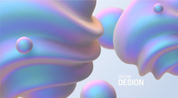 抽象背景与3d珠光形状图片下载