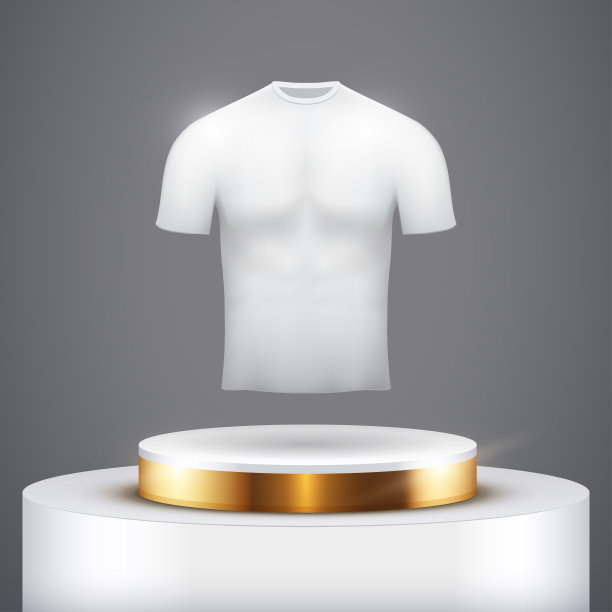 带T恤的白色展示台图片下载
