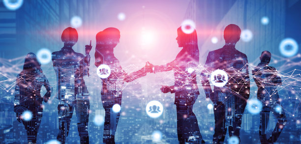 创意形象的许多商务人士会议小组会议图片下载