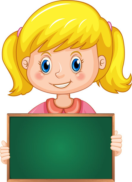 空白标志模板与可爱的女孩在白色图片下载