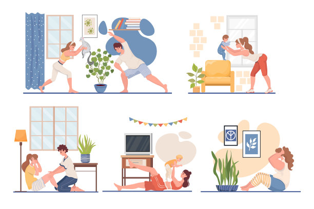 人们在家里做运动图片下载