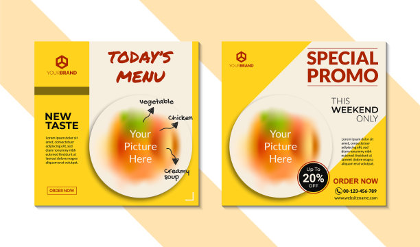 在社交媒体上张贴食品推广横幅图片下载