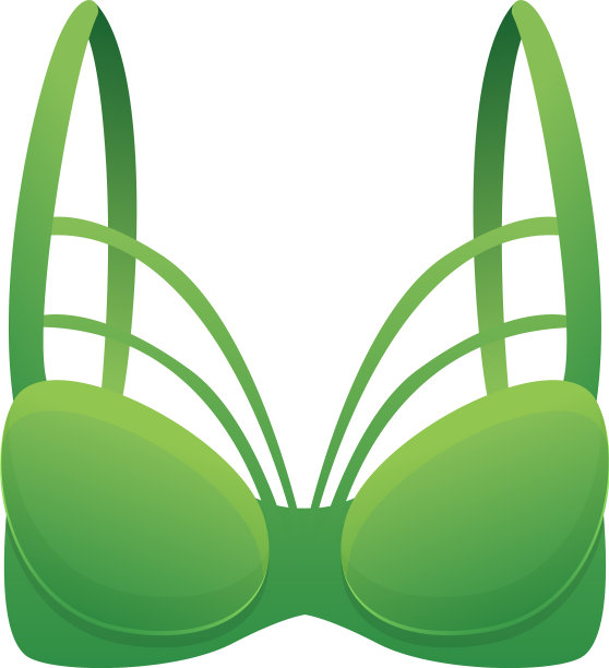 绿色文胸图标卡通风格图片下载