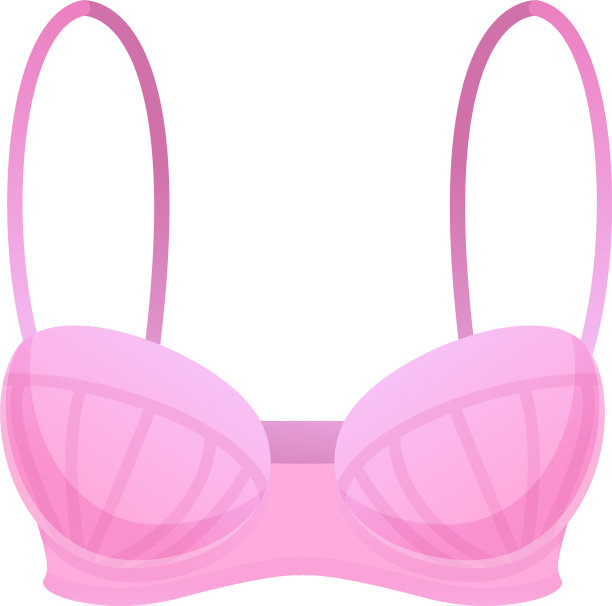 复古粉色文胸图标卡通风格图片下载