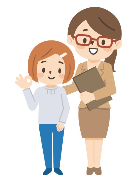 插图一套补习班老师和小学女孩图片下载