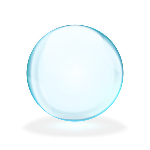 有闪光和透明的蓝色半透明光球图片下载