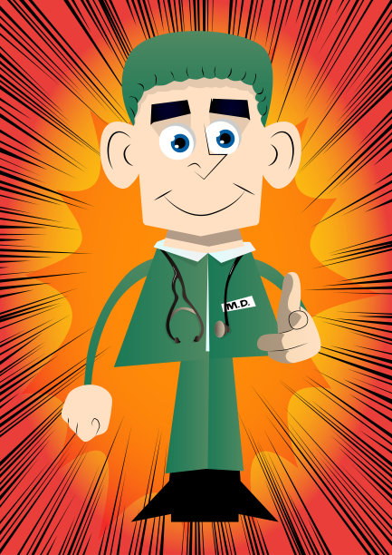 医生用手指着观众。图片下载