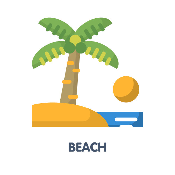 海滩海平面图标设计图片下载