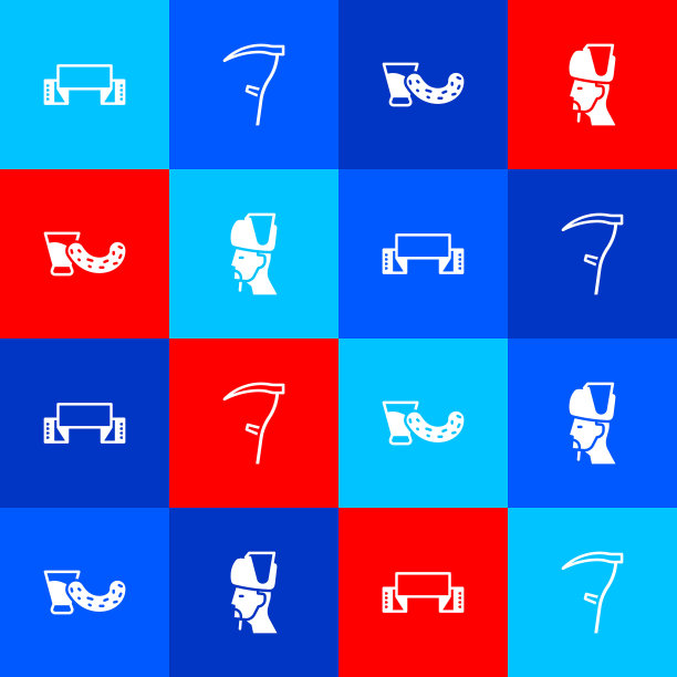 设置绣花毛巾，镰刀，玻璃与伏特加和乌克兰哥萨克图标。向量图片下载