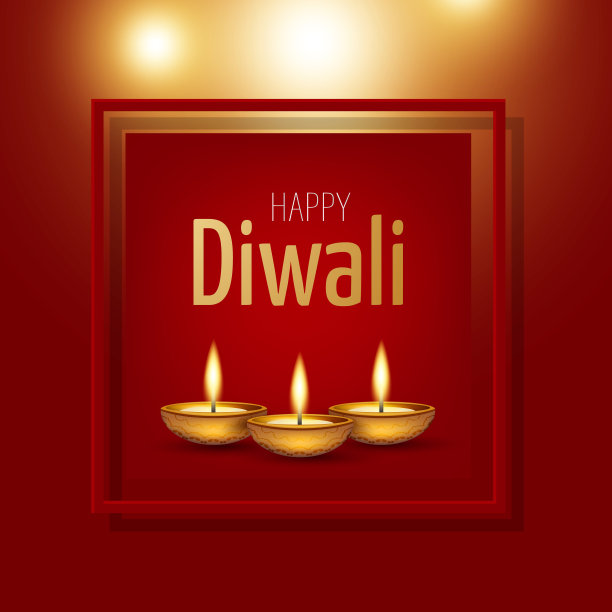 排灯节的灯。印度传统节日。横幅背景设计采用迪娅油灯。矢量插图。图片下载