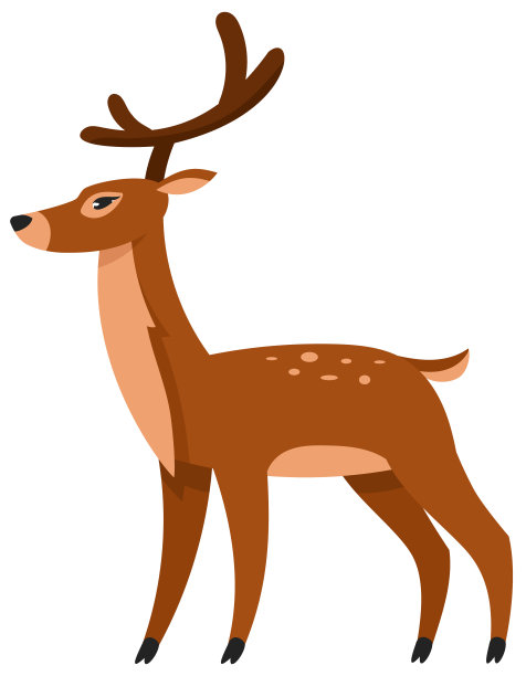 站在驯鹿的侧面。图片下载