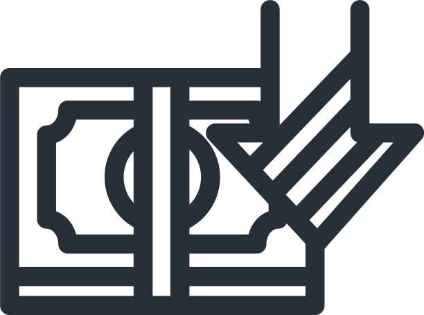 带有递减箭头线样式的账单图标图片下载