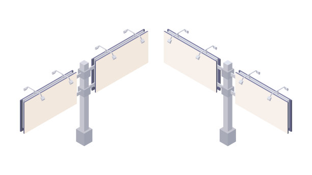 户外广告用的空白帆布等距广告牌。图片下载