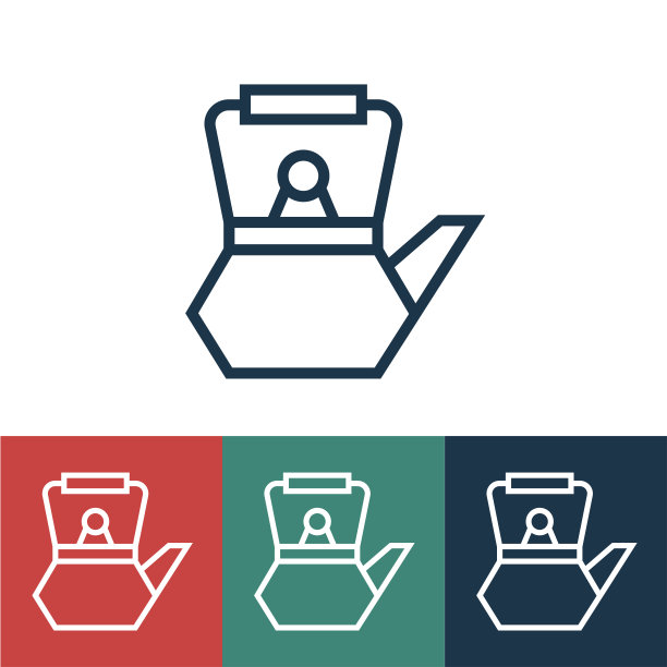 线性矢量图标与水壶图片下载