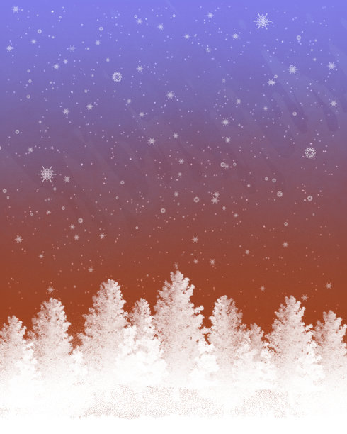 冬天的树与雪花的背景图片下载