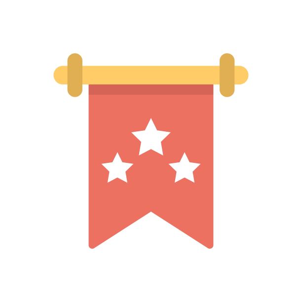 卷轴奖图标插图在平面设计风格。成就证书的象征。图片下载