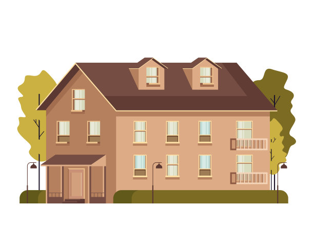 单孤立在白色背景上的房子概念矢量平面平面设计平面插图图片下载