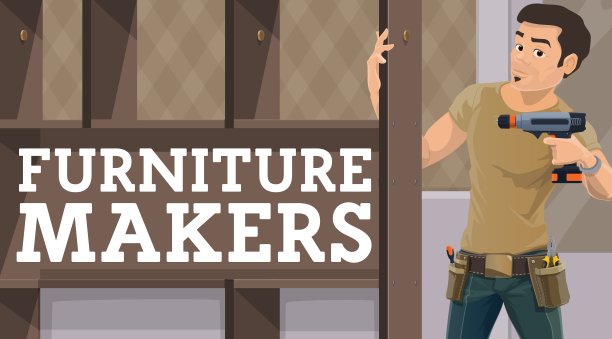 家具制造商组装衣柜向量图片下载