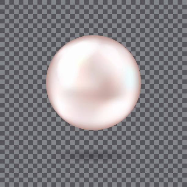 珍珠3D发光现实的豪华配件孤立在透明的背景。矢量插图。图片下载