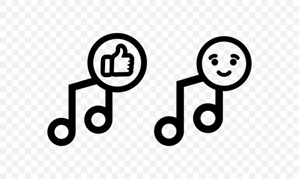 音乐笔记图标黑色。喜欢音乐。向量EPS 10。孤立在透明背景上。图片下载