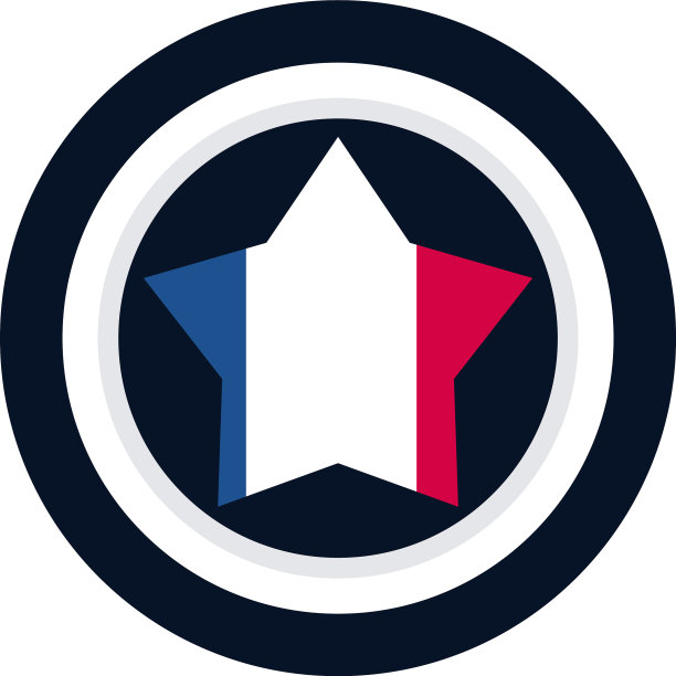 法国星内印章印章块和扁平样式图片下载