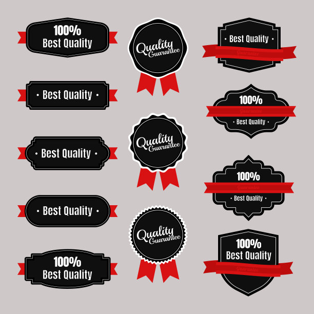 矢量集的徽章和标签，横幅丝带与文本保证质量。图片下载