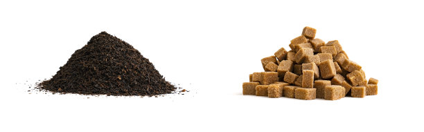 白底上分离出茶和糖图片下载