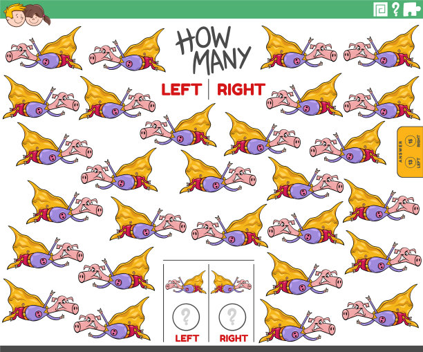 数数左边和右边的卡通图片图片下载