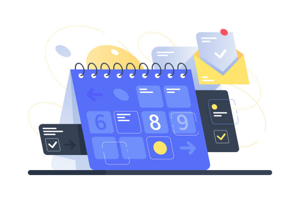 具有任务管理和邮件应用程序的现代日历图片下载