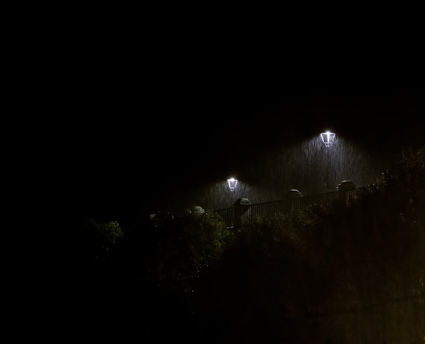 雨中的街灯图片下载