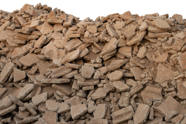 许多混凝土碎石桩的背景。图片下载