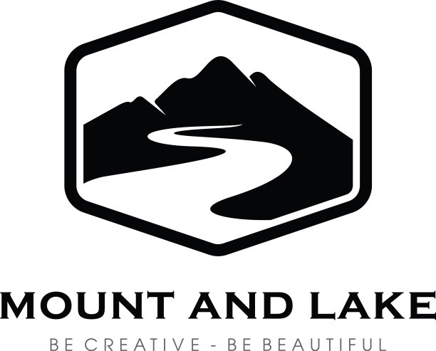 山、湖标志设计图片下载