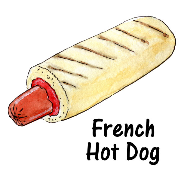 手绘法式热狗图片下载