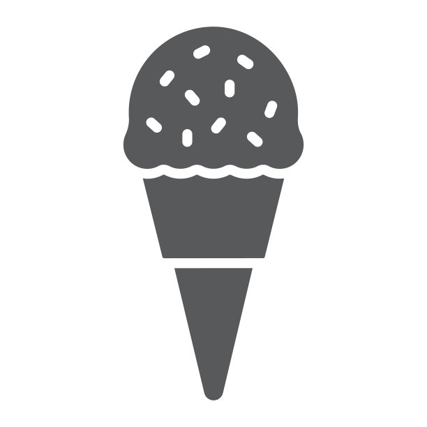 冰淇淋字形标志食物和甜食标志图片下载