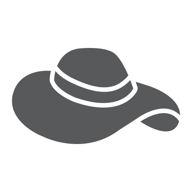 海滩帽子字形图标夏天和海滩女人帽子图片下载