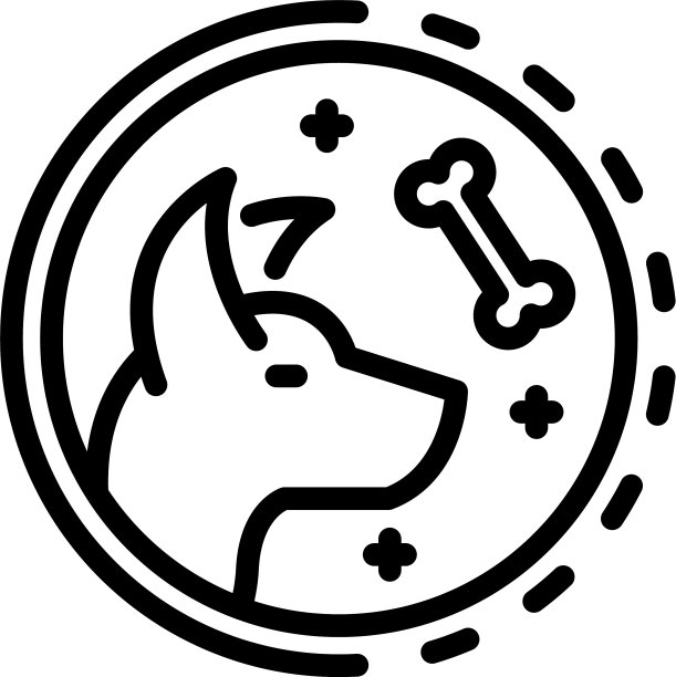 军犬图标轮廓风格图片下载