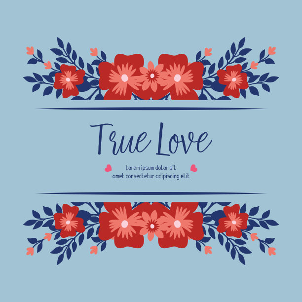 古董真爱贺卡墙纸装饰图片下载