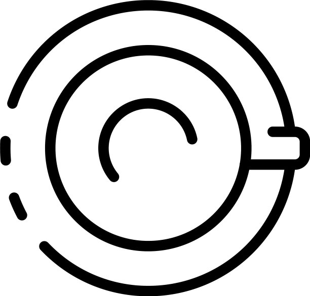 顶视图咖啡杯图标轮廓风格图片下载