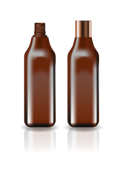 空白棕色化妆品方瓶与螺旋盖图片下载