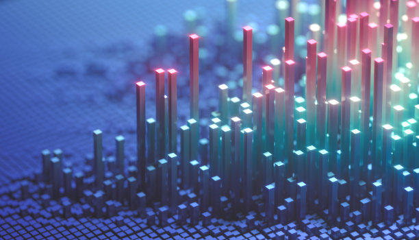 抽象几何背景与立方体- 3D渲染图片下载