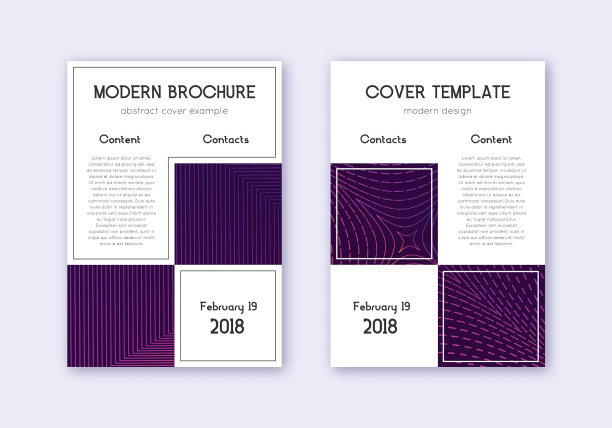 商业封面设计模板集紫罗兰抽象图片下载