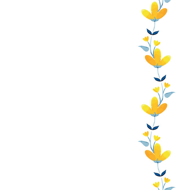 美丽的黄色水彩野生花卉图片下载