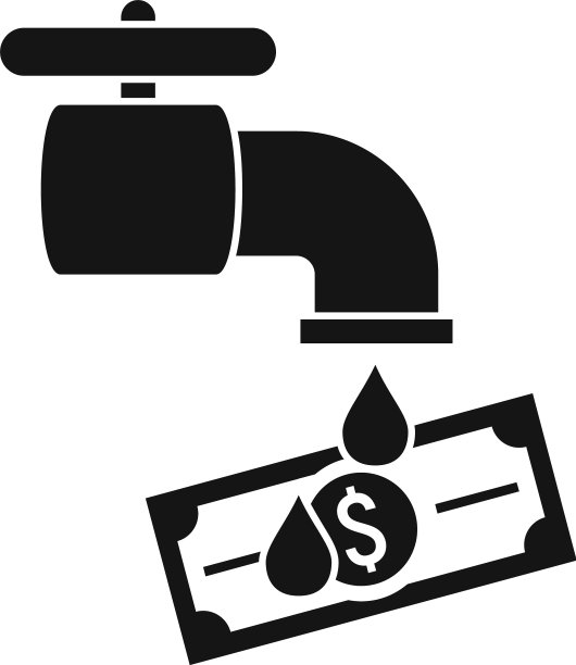 水龙头洗钱图标简约风格图片下载