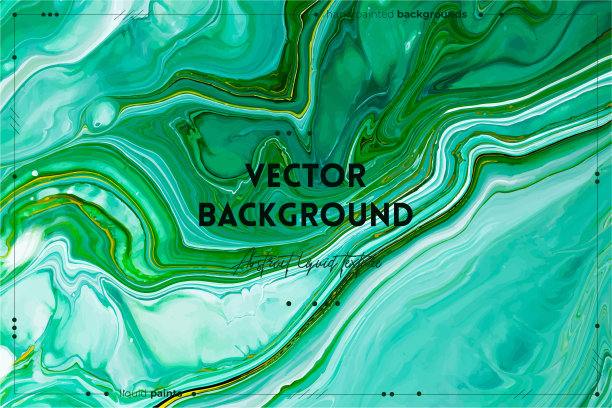 流体艺术纹理。抽象背景与漩涡油漆效果。液体丙烯酸图片与流动和飞溅。旗帜或墙纸的混合涂料。绿色、绿松石色和蓝色。图片下载