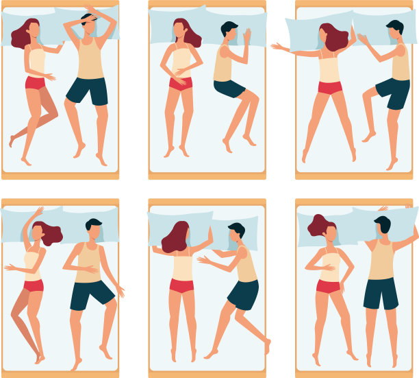 夫妻和家庭男人的睡姿图片下载