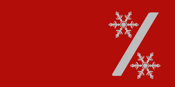 一个红色的冬季百分比标志图片下载