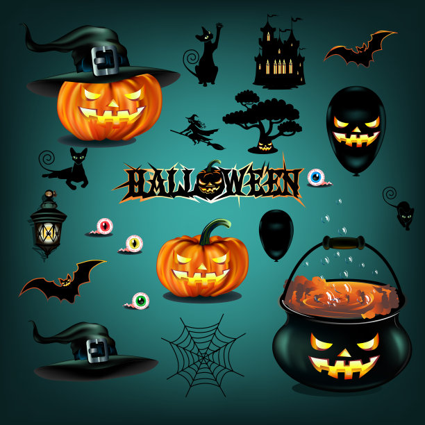 万圣节装饰组图片下载